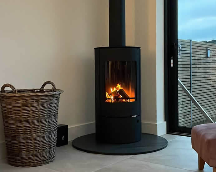 wood burning stove installation